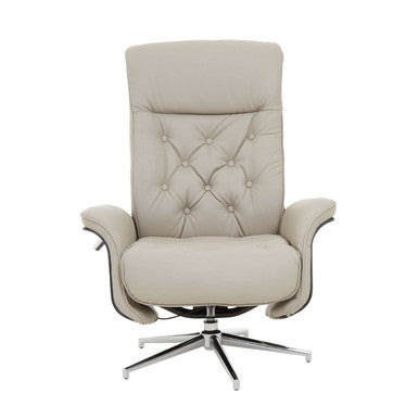 Orsina Warrington Recliner and Footstool – Mink Leather Effect Chair