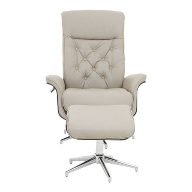 Orsina Warrington Recliner and Footstool – Mink Leather Effect Chair