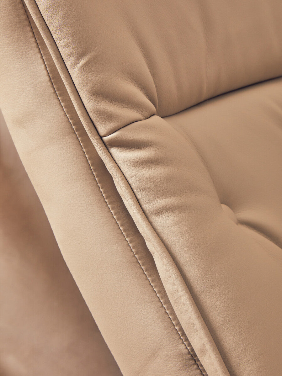 Orsina Warrington Recliner and Footstool – Mink Leather Effect Chair