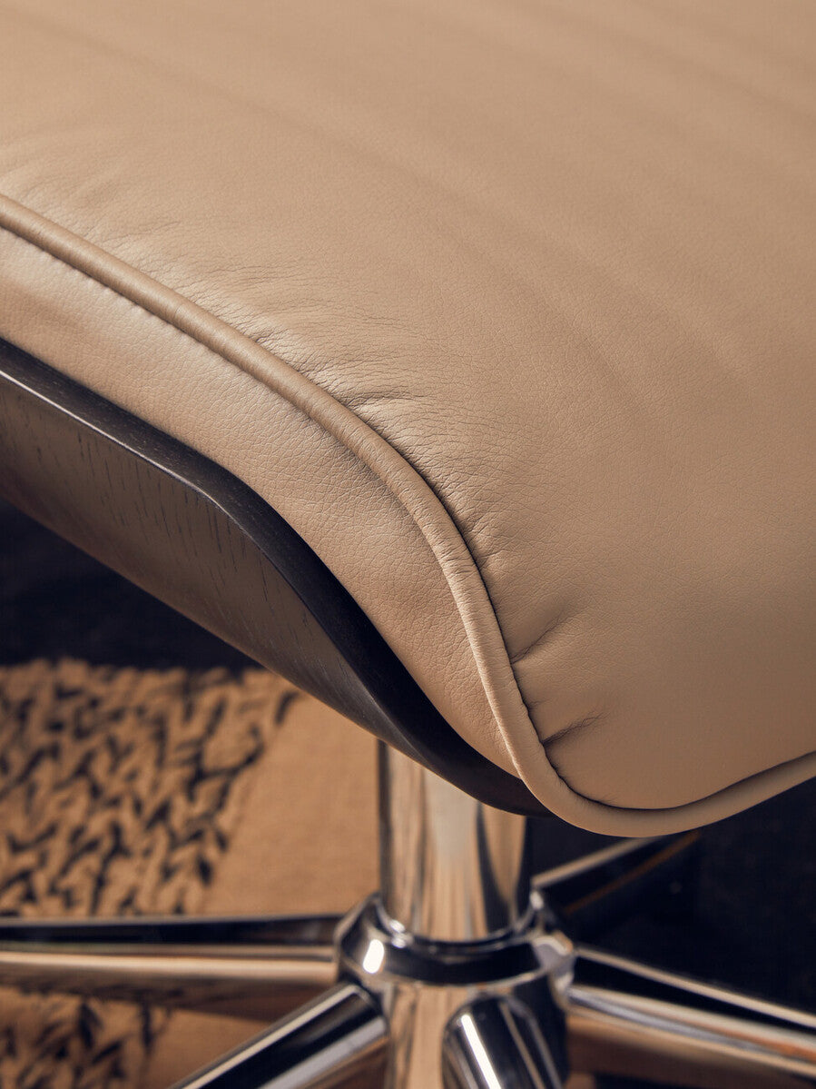 Orsina Warrington Recliner and Footstool – Mink Leather Effect Chair