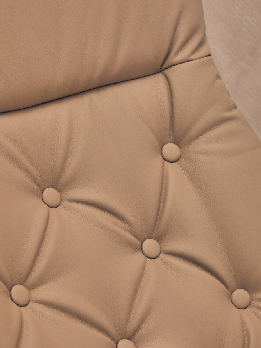 Orsina Warrington Recliner and Footstool – Mink Leather Effect Chair