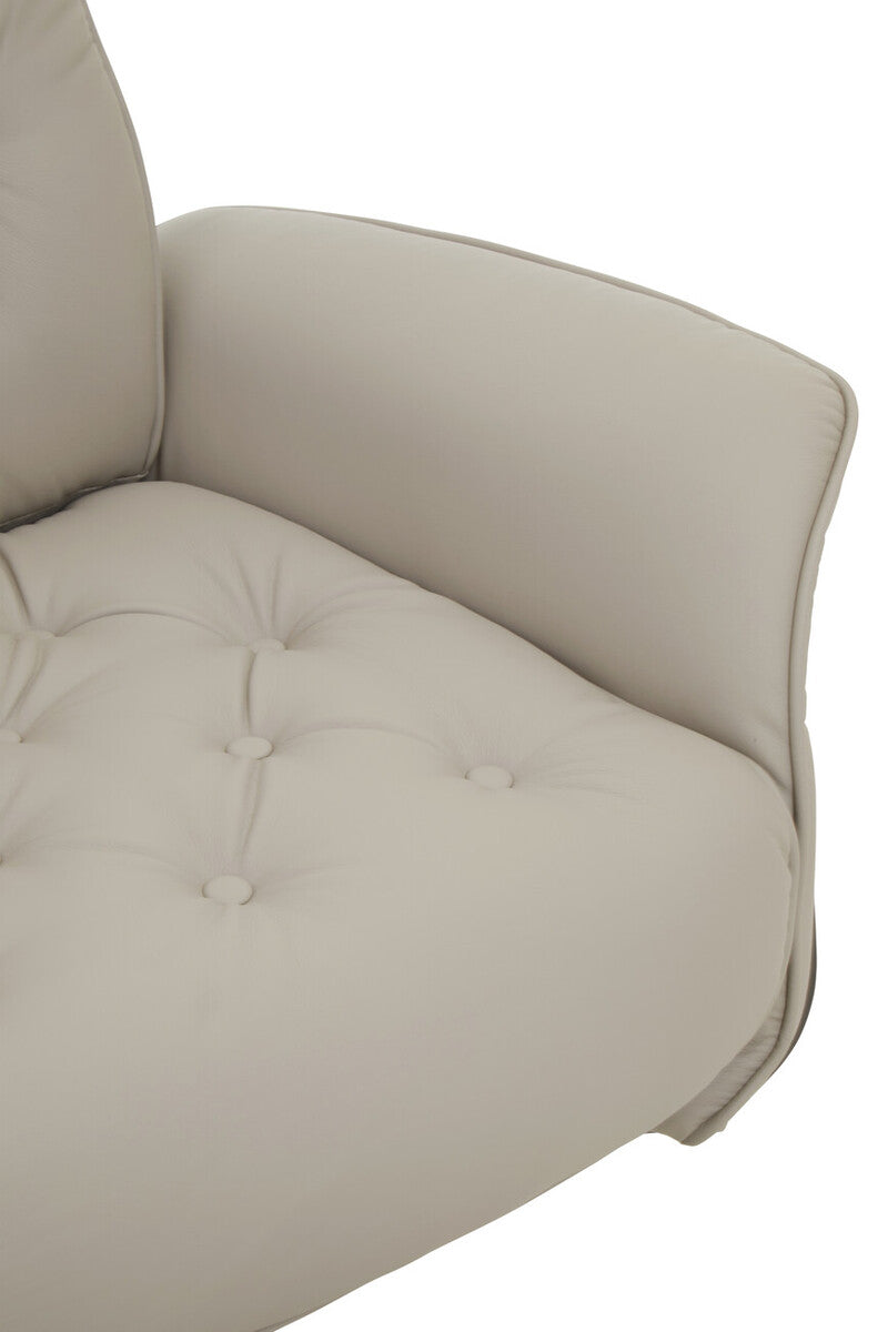 Orsina Warrington Recliner and Footstool – Mink Leather Effect Chair