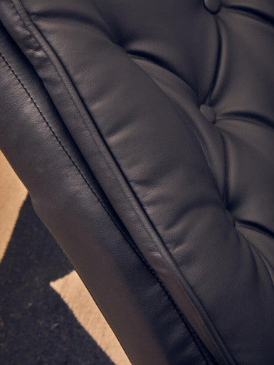 Orsina Warrington Black Leather Effect Recliner Chair with Footstool