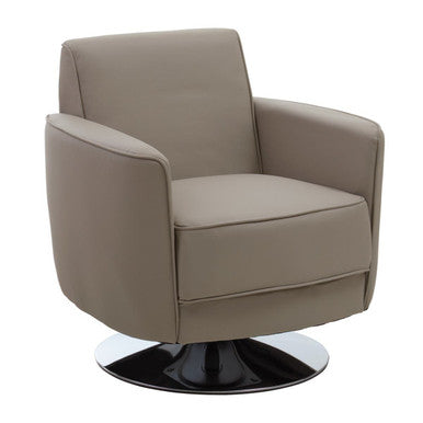 Orsina Wester Mink Leather Effect Swivel Chair – Modern Office Seating
