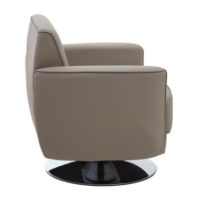Orsina Wester Mink Leather Effect Swivel Chair – Modern Office Seating