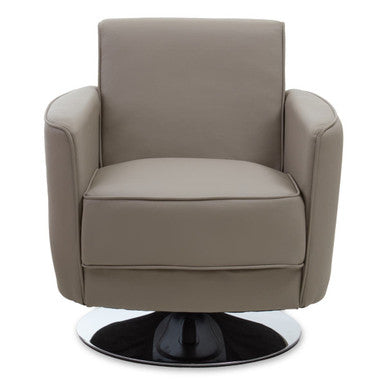 Orsina Wester Mink Leather Effect Swivel Chair – Modern Office Seating