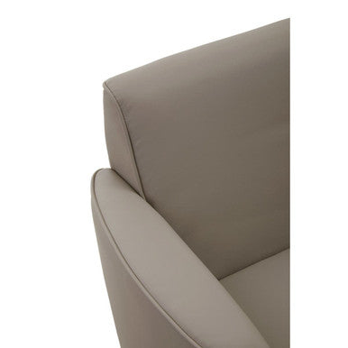Orsina Wester Mink Leather Effect Swivel Chair – Modern Office Seating
