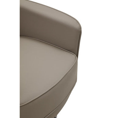 Orsina Wester Mink Leather Effect Swivel Chair – Modern Office Seating