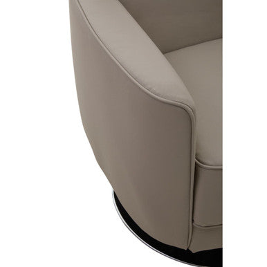 Orsina Wester Mink Leather Effect Swivel Chair – Modern Office Seating