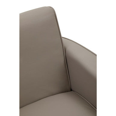 Orsina Wester Mink Leather Effect Swivel Chair – Modern Office Seating