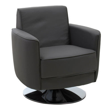 Orsina Wester Grey Leather Effect Swivel Chair | Modern Office Chair