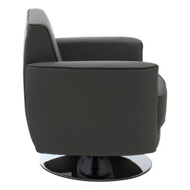 Orsina Wester Grey Leather Effect Swivel Chair | Modern Office Chair