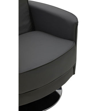 Orsina Wester Grey Leather Effect Swivel Chair | Modern Office Chair