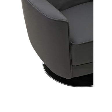 Orsina Wester Grey Leather Effect Swivel Chair | Modern Office Chair