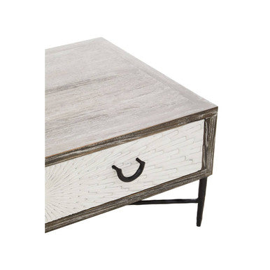 Orsina Milan Recycled Elm Wood Coffee Table with 2 Storage Drawers