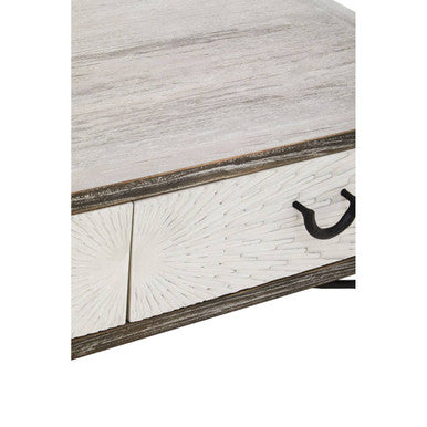 Orsina Milan Recycled Elm Wood Coffee Table with 2 Storage Drawers