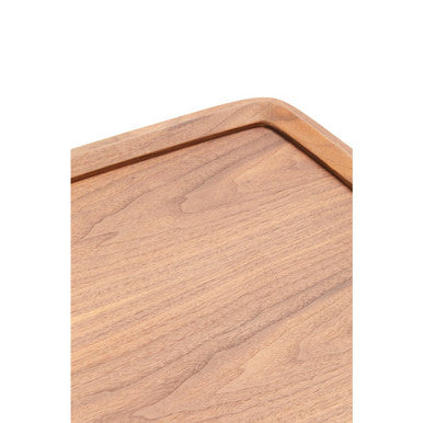 Orsina Doha Walnut Coffee Table – Rectangular Wood Top & Black Metal Legs