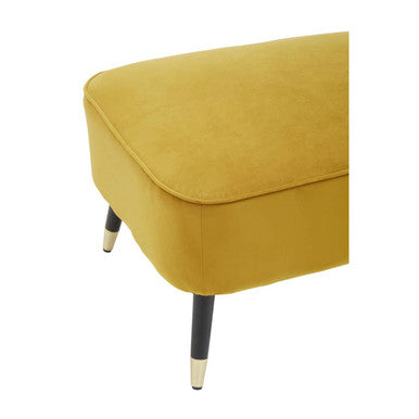 Orsina Yvette Mustard Velvet Right Hand Chaise Longue – Gold Legs