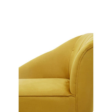 Orsina Yvette Mustard Velvet Right Hand Chaise Longue – Gold Legs