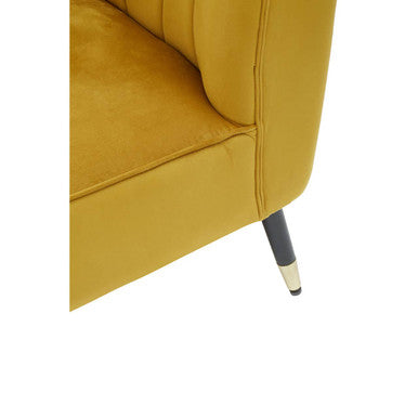 Orsina Yvette Mustard Velvet Right Hand Chaise Longue – Gold Legs