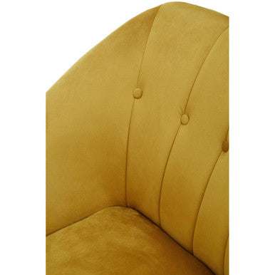 Orsina Yvette Mustard Velvet Right Hand Chaise Longue – Gold Legs