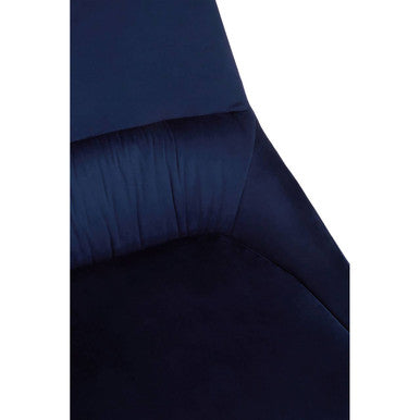 Orsina Vieste Midnight Blue Velvet Bench with Padded Backrest