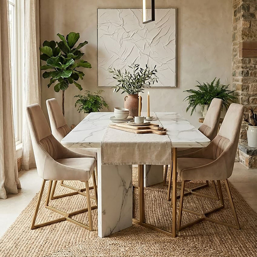 Orsina Vieste Velvet Dining Chair – Mink Grey Contemporary Seating