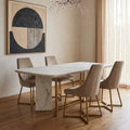 Orsina Vieste White Marble & Gold Rectangular Dining Table – 200cm