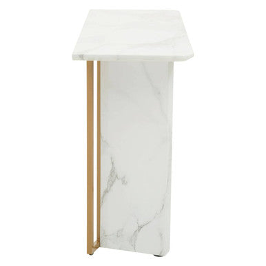 Orsina Vieste White Marble Console Table | Gold Metal Base, 120cm