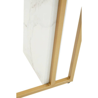 Orsina Vieste White Marble Console Table | Gold Metal Base, 120cm