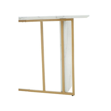 Orsina Vieste White Marble Console Table | Gold Metal Base, 120cm