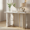Orsina Vieste White Marble Console Table | Gold Metal Base, 120cm