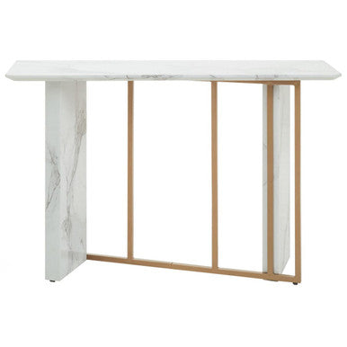 Orsina Vieste White Marble Console Table | Gold Metal Base, 120cm