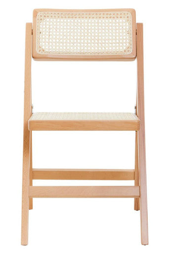 Orsina Cebu Beech Wood Folding Chair | Natural Rattan Woven Seating