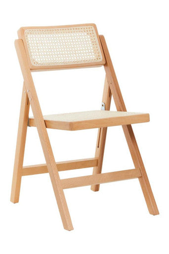 Orsina Cebu Beech Wood Folding Chair | Natural Rattan Woven Seating