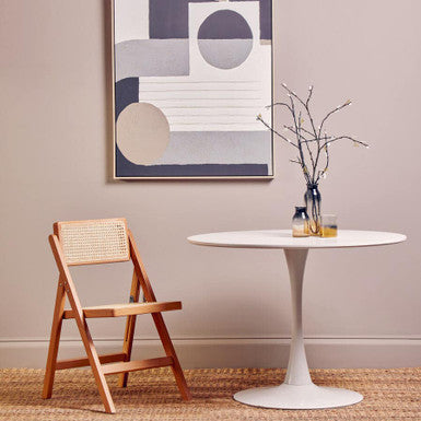 Orsina Cebu Beech Wood Folding Chair | Natural Rattan Woven Seating