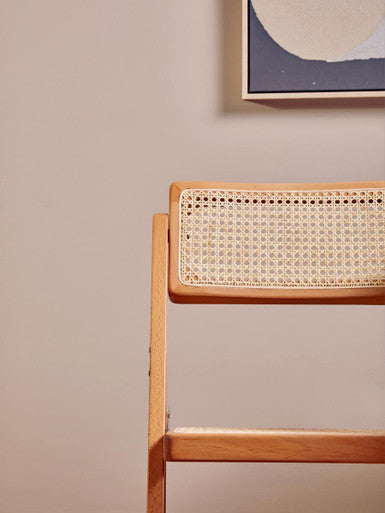 Orsina Cebu Beech Wood Folding Chair | Natural Rattan Woven Seating