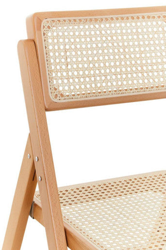 Orsina Cebu Beech Wood Folding Chair | Natural Rattan Woven Seating