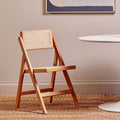 Orsina Cebu Beech Wood Folding Chair | Natural Rattan Woven Seating