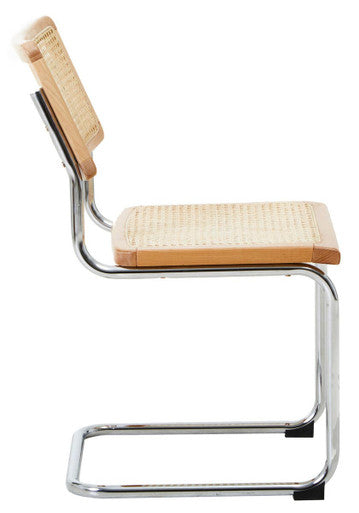 Orsina Cebu Elm Wood and Rattan Dining Chair – Modern Cantilever Seating
