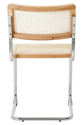 Orsina Cebu Elm Wood and Rattan Dining Chair – Modern Cantilever Seating