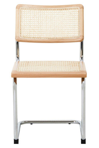 Orsina Cebu Elm Wood and Rattan Dining Chair – Modern Cantilever Seating
