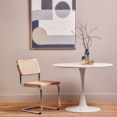 Orsina Cebu Elm Wood and Rattan Dining Chair – Modern Cantilever Seating