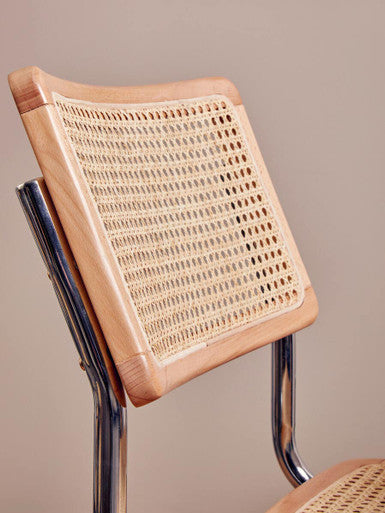 Orsina Cebu Elm Wood and Rattan Dining Chair – Modern Cantilever Seating