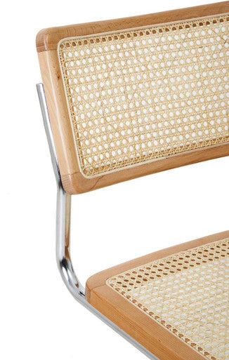 Orsina Cebu Elm Wood and Rattan Dining Chair – Modern Cantilever Seating