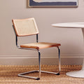 Orsina Cebu Elm Wood and Rattan Dining Chair – Modern Cantilever Seating
