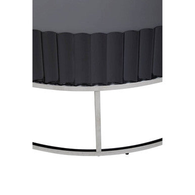 Orsina Genoa Grey Gloss Coffee Table with Fluted Detail & Steel Base