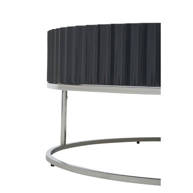 Orsina Genoa Grey Gloss Coffee Table with Fluted Detail & Steel Base