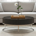 Orsina Genoa Grey Gloss Coffee Table with Fluted Detail & Steel Base