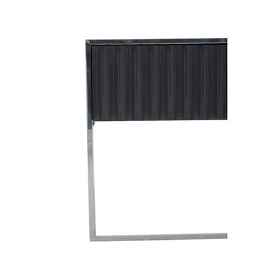 Orsina Genoa Grey Gloss Console Table – Fluted 2-Drawer Silver Frame